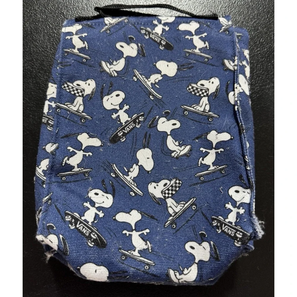 VANS SNOOPY PEANUTS Lunch Bag Box Eco Tote Skater Blue White So Rad!